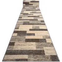 Rugsx Läufer KARMEL Deski Bretter grau Karamell 80cm 80x400 cm