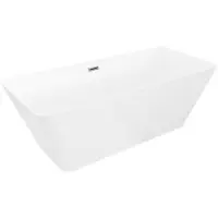 Mexen Velo Slim freistehende Badewanne 170 x 75 cm, weiß, Überlauf gun grey gebürstet - 52811707500-66