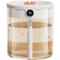 Semoic -Luftbefeuchter, 2 L FassungsvermöGen, DoppeldüSe mit LCD-Luftfeuchtigkeitsanzeige, Diffusor für äTherische ÖLe, Tragbar, USB, Weiß
