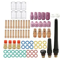 Jojomino 79-Teiliges WIG-Schweißbrenner-Set mit Kurzen Gaslinsen, 10- und 12-Lassebechern für WP-17/18/26