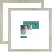 MCS Studio Gallery 16x16 Mattierter bis 8x8 Bilderrahmen, quadratischer Fotorahmen mit grauer Holzmaserung f r Fotos, Poster und Kunstdrucke (2er