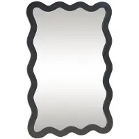 Helloshop26 Wandspiegel - - 90 x 60 cm - Schwarz - Modernes Design - Einfache Installation