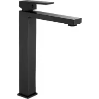 Mexen Uno hohe Waschtischarmatur, Schwarz - 71410-70