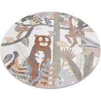 Rugsx Teppich BONO 8426 Kreis Dschungel, Wildtiere creme / dunkelgold Kreis 120 cm