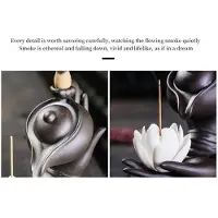 Exogio Buddha Hand Rückfluss Weihrauch Brenner Lotus Vintage Glück Kirche Halter Holzkohle A