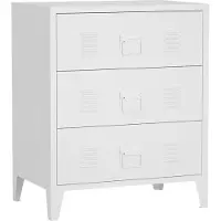 Helloshop26 Stylische Kommode, praktisches Aufbewahrungsmöbel, aus Stahl, 72 x 60 x 40 cm, weiß