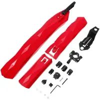 MaxPower (Rot) 2PCS Radfahren Mountainbike Fahrrad Vorne + Hinten Kotflügel Abnehmbare Mit LED Rücklicht Kotflügel Straße