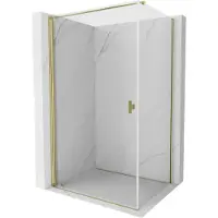 Mexen Mist-B Duschkabine, schwenkbar 85 x 90 cm, transparent, gold - 8A2T-085-090-50-00