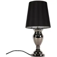 Helloshop26 Tischlampe Nachttischlampe Leselampe Aluminium und schwarzes Gewebe mit Chrom 48 cm 03_0002515
