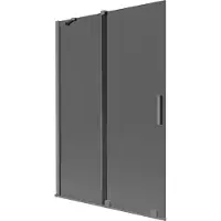 Mexen Velar Duschwand für die Badewanne, 2-flügelig, 120 x 150 cm, Graphit, Gun Metal - 896-120-000-41-95