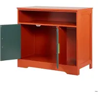 DUOKU Möbel für Katzentoilette - - Holzschrank - Granatrot und Vintage-Grün - Geschlossenes Design - Groß