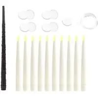 Exogio 10 Stück Schwimmende LED-Kerzen, Magische LED-Schwimmkerzen mit Zauberstab-Fernbedienung für Geburtstagsfeiern, Halloween-Fensterdekoration