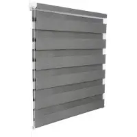 Helloshop26 Store enrouleur zébré Tag und Nacht Fenster transparent oder verdunkelnd Holzoptik 70x150cm grau 19_0000812