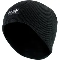 THMO (7-10 Jahre, Schwarz) - Strickmütze Beanie für Kinder | | Dicke Warm Wintermütze Beanie im Winter