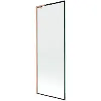Mexen Next L Badewannenfaltwand 1-flügelig 70 x 150 cm, schwarzes Muster, gebürstetes Kupfer - 895-070-000-03-70-65