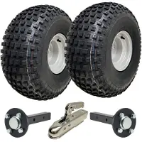 Parnells ATV-Anhänger-Kit 22x11-8 Knobby Reifen, 2 Räder, 40x40 Achsen, Stahlkupplung, 310 kg Tragfähigkeit, UNECE R55
