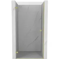 Mexen Lunar-B Duschdrehtür links 85 cm, transparent, gebürstetes Gold - 832-085-000-55-00-L
