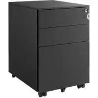 Helloshop26 Rollcontainer mit 3 Schubladen und Hängeregister, abschließbarer Büroschrank