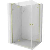 Mexen Mist-H L Duo Duschkabine mit Drehtür 120 x 70 cm, transparent, gebürstetes Gold - 8A5L-120L-070P-55-00