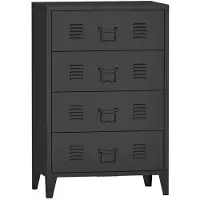 Helloshop26 Stilvolle Kommode, praktische Metallablage mit 4 Schubladen, Stahl 92 x 80 x