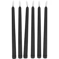 Semoic 6er-Pack schwarze LED-Geburtstagskerzen, gelbe, flammenlose, flackernde, batteriebetriebene Halloween-Kerzen