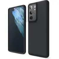 Elago Silikonhülle Kompatibel mit Galaxy S21 Ultra Hülle Cover (Schwarz