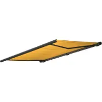 Mendler Elektrische Kassettenmarkise H123, Markise Vollkassette 4,5x3m Polyester gelb, Rahmen anthrazit
