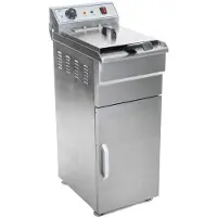 Helloshop26 Fritteuse aus hochlegiertem Edelstahl 1 Behälter 16 Liter mit abnehmbarer Wanne und professionellem Timer 3614028