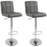 Helloshop26 Design-Barhocker aus synthetischem Material, Set von 2, grau 19_0000456