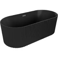 Mexen Paola freistehende Rillenbadewanne 170 x 80 cm, schwarz matt, Überlauf Gun Metal - 52721708071-95
