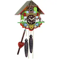 Engstler - 415 - Kuckucksuhr - 1-Tag-Kettenzugwerk - Nussbaum