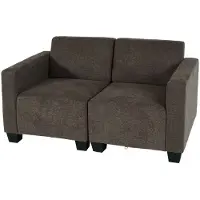 MCW Modular 2-Sitzer Sofa Couch Moncalieri, Stoff/Textil braun