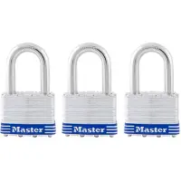 Master Lock 5TRILFPF Vorh ngeschloss f r den Au enbereich mit Schl ssel, 3er-Pack, gleichschlie end, Silber