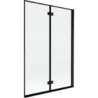 Mexen Mist Duschabtrennung 2-flügelig rechts 120 x 150 cm, schwarzer Rahmen, schwarz - 8A9-120-002-70-70-P