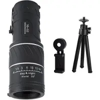 Jehiatek Leistungsstarkes Monokular-Teleskop-Set, 16 x 52 Zoom, Nachtfernrohr mit großer Reichweite für Outdoor-Camping-Vogelbeobachtungswerkzeuge