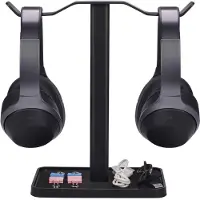 Avantree [Super Stabil] Neetto Dual-Kopfhrerstnder fr Schreibtisch, Aluminiumlegierung und Metall, Gaming-Headsets, Halter, Aufhnger fr Senn