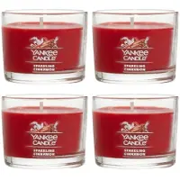 Yankee candle Signature Votivkerze im Mini-Glas, prickelnder Zimtduft, Kerze aus nat rlicher Sojawachsmischung mit Docht aus Naturfasern, 37 ml G