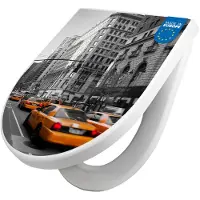 Banjado WC Sitz mit Absenkautomatik D Form Motiv New York Taxi [TDW3 10076]