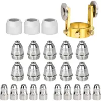 Jojomino Verbrauchsmaterial für Plasmaschneidbrenner P80, 24-teilige 1,5-mm-Schneiddüsenspitzen-Elektrodensätze, für BTC800DP