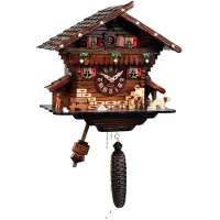 Engstler - 482 - Kuckucksuhr - 1-Tag-Kettenzugwerk - Nussbaum