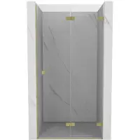 Mexen Lunar-F Duschfaltür rechts 80 cm, transparent, gebürstetes Gold - 836-080-000-55-00-P