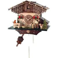 Engstler - 402 - Kuckucksuhr - 1-Tag-Kettenzugwerk - Nussbaum