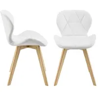 Helloshop26 Set von 2 Stühlen aus Kunstleder 81 x 57 x 49 cm weiß 03_0006756