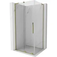 Mexen Velar L Duschkabine Schiebetür 90 x 85 cm, transparent, gold - 871-090-085-03-50