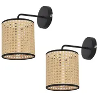 Helloshop26 Set aus 2 Wandleuchten 25 x 17 x 16 cm schwarz beige 03_0007355