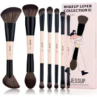 Jessup Duo-End Brush Versatility Collection Doppelseitiges Make-up-Pinselset Peach Dust, 7-teilig