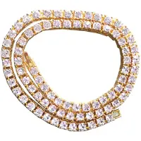 ABOOFAN 1-reihige 60 cm Halskette gold, Hiphop-Style