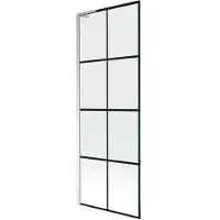 Mexen Next L Wannenwand 1-flügelige 70 x 150 cm, schwarzes Muster, Chrom - 895-070-000-03-77-01