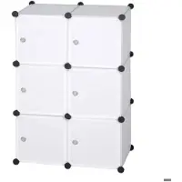 Helloshop26 DIY-Schrank mit Kunststofftür 6 Türen weiß 19_0000378