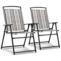 Helloshop26 Gartenstühle - - Set von 2 - Klappbar - Bequem - Ergonomisch
